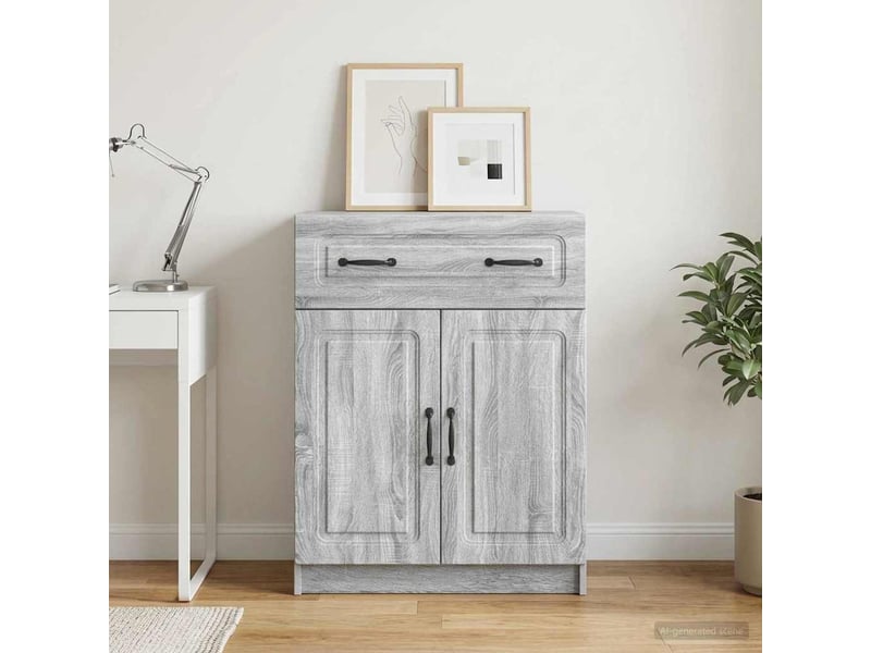  Buffet - bahut - meuble de rangement sonoma gris 66 x 34,5 x 87 cm bois d'ingénierie  - Conforama B