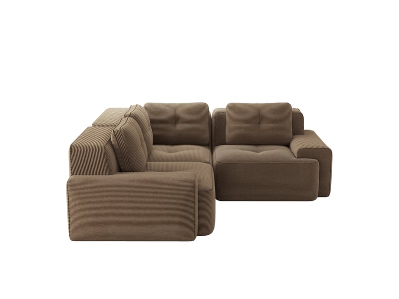  Canapé modulable, canapé de salon – sans cadre, marron, base antidérapante, sans montage, en velours tricoté  - Conforama B