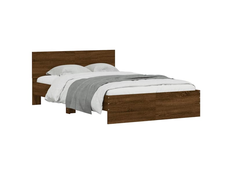  Lit double- lit adulte -  cadre de lit sans matelas chêne marron 135x190 cm  - Conforama B