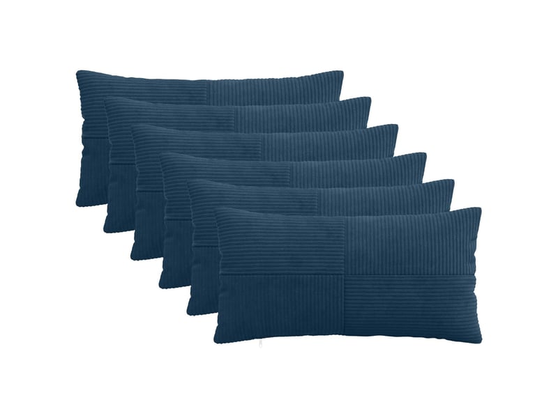 Lot de 6 housses de coussin almelo bleu marine 40 x 80 cm cf49877 - Conforama B