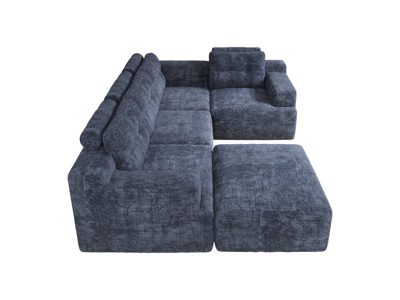  Canapé modulable, canapé de salon, en chenille, adapté à l'espace de vie, mobilier pour espace de vie, pour salon et séjour  - Conforama B