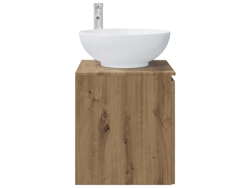 Vanité de lavabo mural, meuble de rangement chêne artisanal 49.5x44.5x65 cm shl3134 - Conforama D