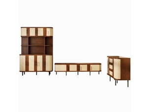 Meuble tv coloris bois foncé 180 cm   