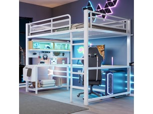 Lit mezzanine 140x200 cm <strong></strong>  <strong>Morn Vibe</strong> coloris blanc
