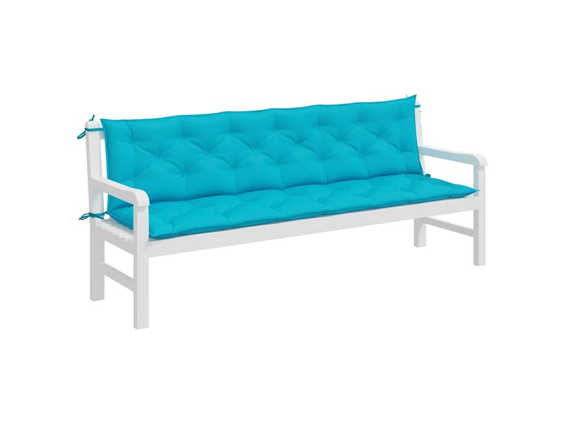  Lot de 2 coussins de banc de jardin, coussins d'assise turquoise 200x50x7 cm tissu cf58703  - Conforama D