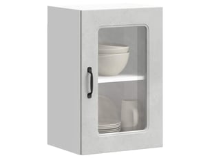 Armoire murale de cuisine avec porte en verre kalmar gris béton shl5200