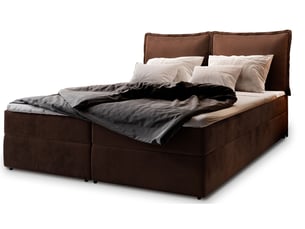 Lit avec rangement 140x200 cm <strong>MASSENO</strong> <strong></strong> coloris marron
