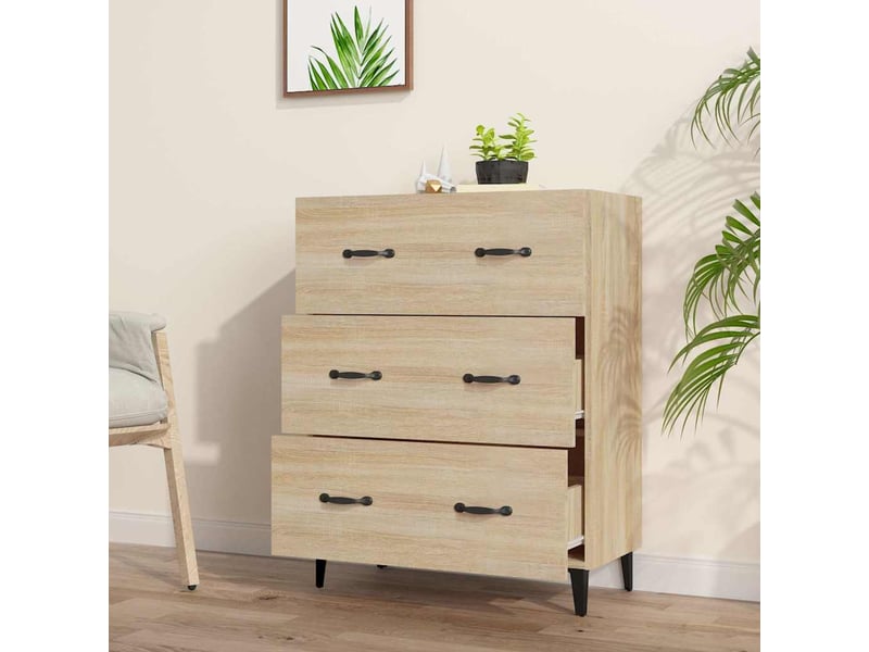  Buffet - bahut - meuble de rangement chêne sonoma 69,5x34x90 cm bois d'ingénierie  - Conforama C