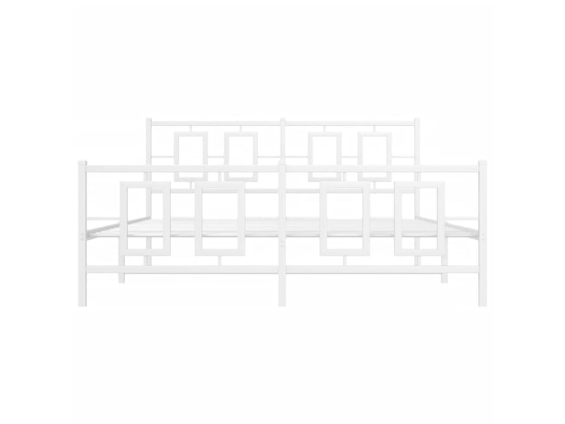 Lit double- lit adulte - cadre de lit métal sans matelas et pied de lit blanc 150x200 cm - Conforama D