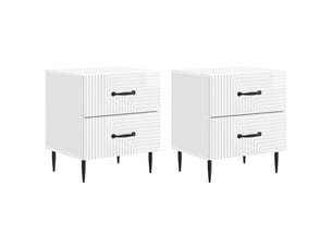 Table de chevet - cabinet de chevet - table de nuit 2 pièces blanc brillant 43 x 34,5 x 47,5 cm