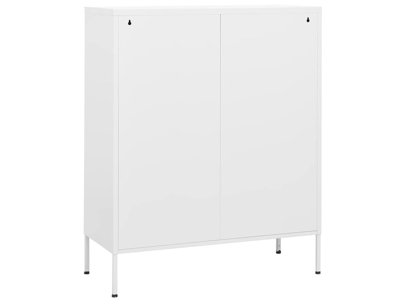  Armoire de rangement, rangement bureau blanc 80x35x101,5 cm acier shl7989  - Conforama E