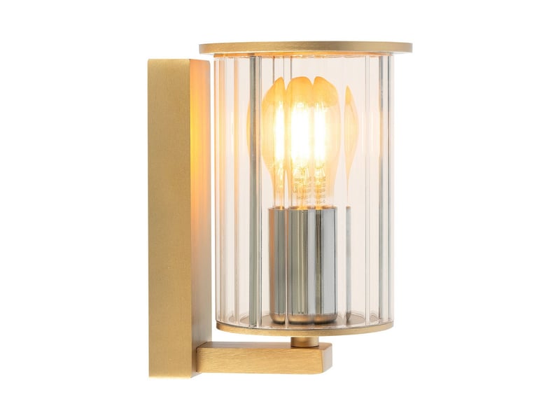  Argon norfolk applique murale extérieure norfolk dorée, abat-jour en verre transparent e27, ip44  - Conforama B
