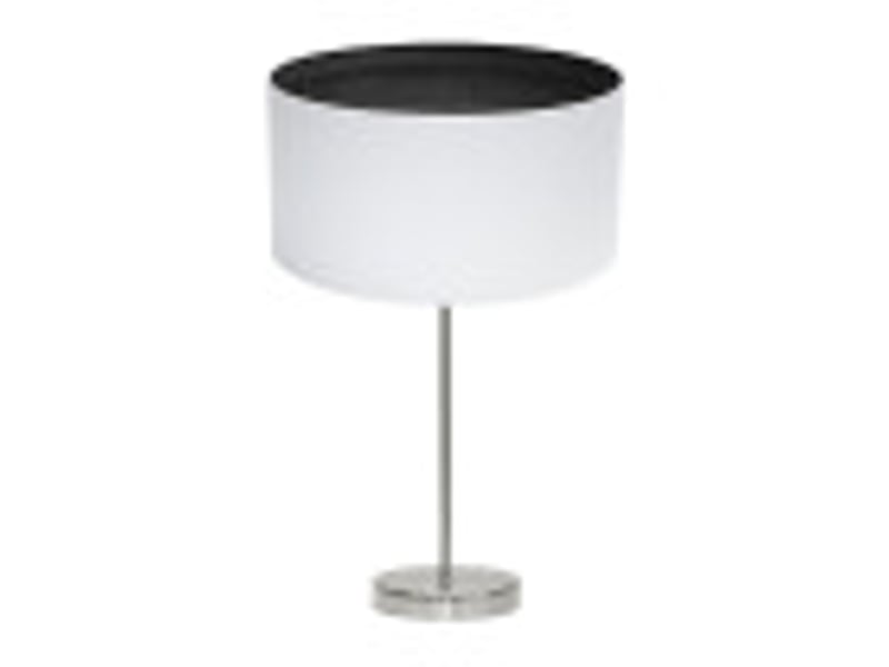  Fabrilamp tatiana grande lampe à poser nickelé blanc effet bois noir, abat-jour textile finition bois, 1 x e27, 63 cm 189171109 - Conforama B