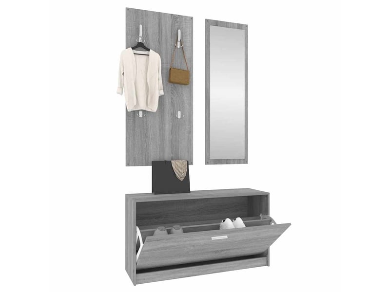  Ensemble d'armoires à chaussures 3-en-1 sonoma gris  - Conforama D