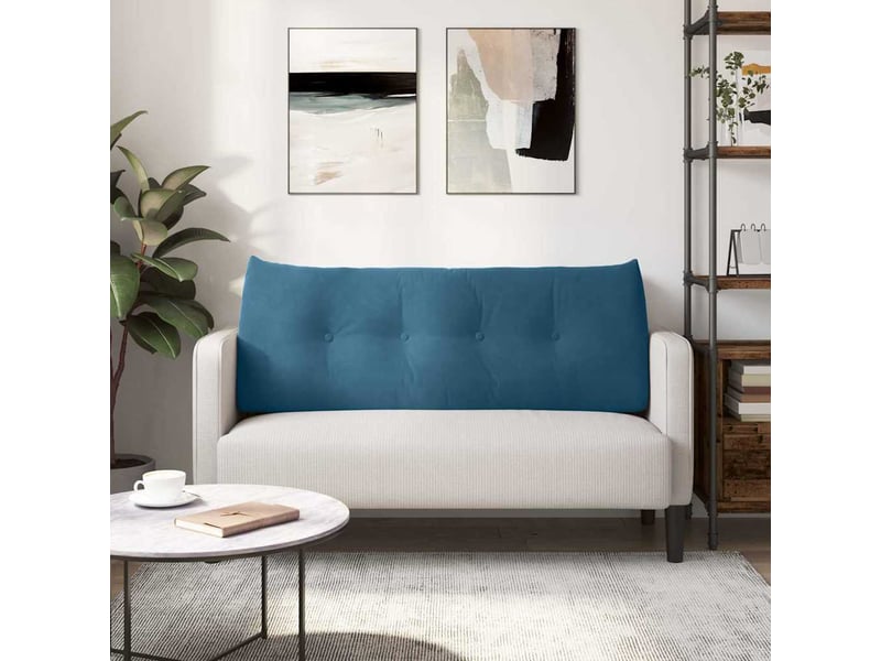 Coussin de dos, coussin de dossier bleu 120 x 24 x 50 cm velours cf54507 - Conforama D