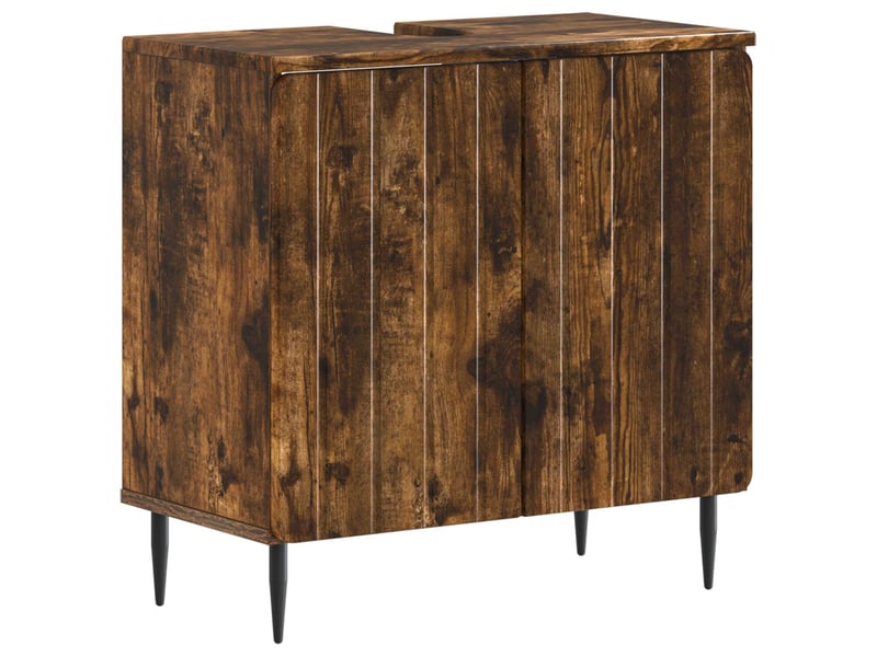 Ensemble de meuble de salle de bain 3 pièces zwolle chêne fumé cf63542 - Conforama D