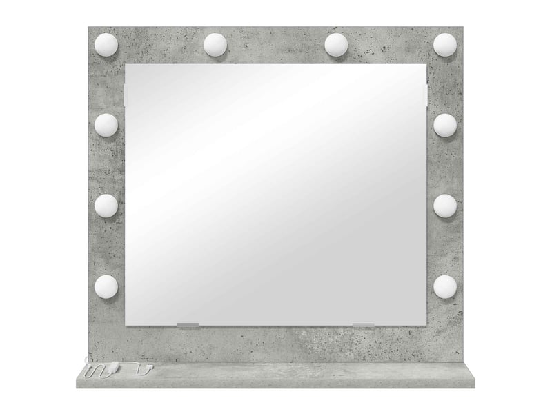  Miroir de vanité, miroir de coiffeuse gris béton 60 x 55 x 18 cm rectangulaire cf62776  - Conforama D