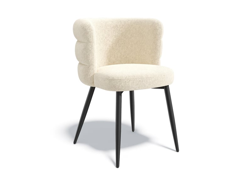  Lot de 2 chaises en velours texturé crème chelsea SC64VTCR - Conforama A