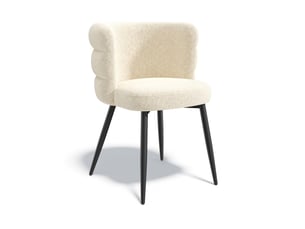 Lot de 2 chaises en velours texturé crème chelsea