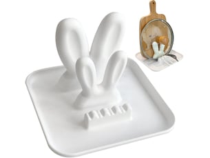 Repose-cuillère avec support de couvercle de casserole, repose-cuillère pour ustensiles de cuisine repose-ustensiles de cuisine