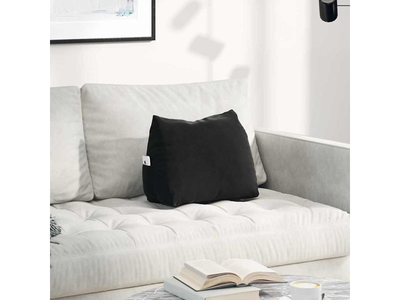  Coussin de dos, coussin de dossier noir 45 x 20 x 35 cm tissu en velours côtelé cf54836  - Conforama B