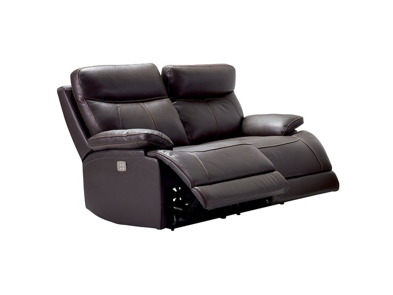  Canapé 2 places relax électrique cuir marron foncé - balios BALIOS - Conforama C