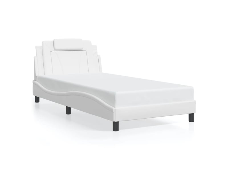  Lit simple- lit adulte -  cadre de lit viana avec led sans matelas blanc 100x200 cm  - Conforama D