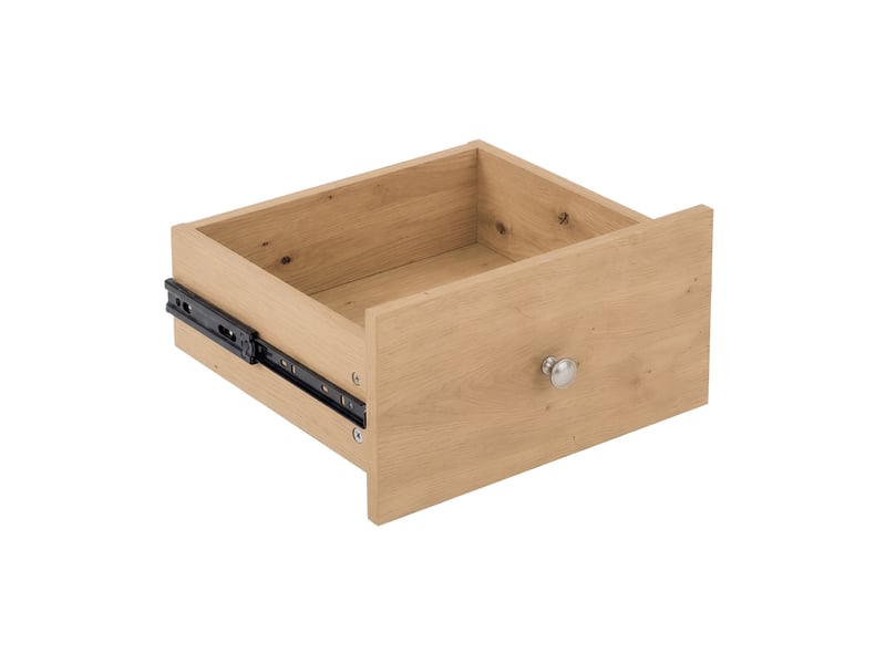  Buffet avec 3 tiroirs et 2 portes de rangement en panneaux de particules 120×40×80 cm chêne  - Conforama D