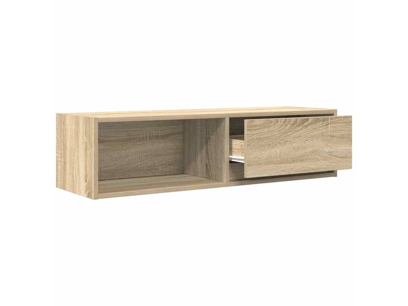  Lot de 2 meuble tv bas salon chêne sonoma 100x31x25,5 cm bois d'ingénierie  - Conforama E