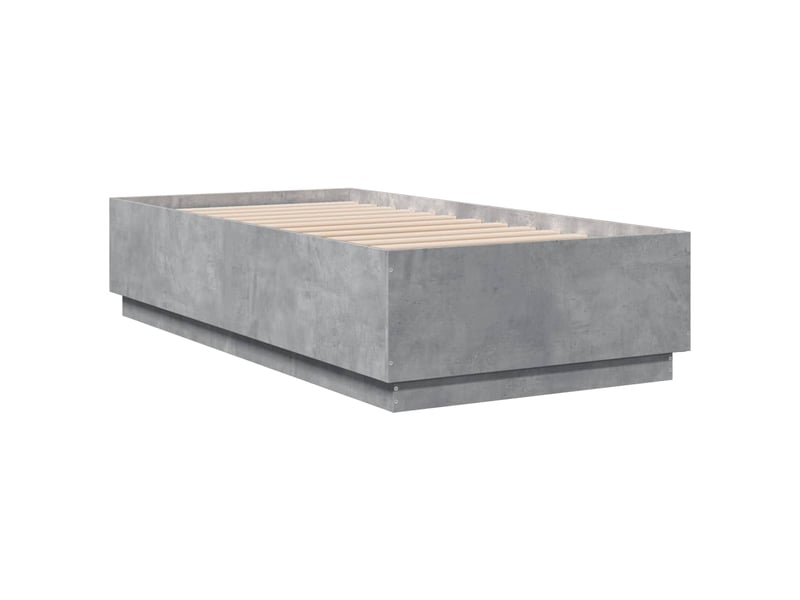  Lit simple- lit adulte -  cadre de lit sans matelas gris béton 90x190 cm  - Conforama B