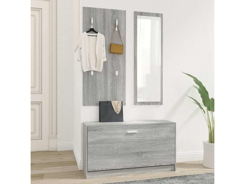 Ensemble d'armoires à chaussures 3-en-1 sonoma gris  - Conforama C