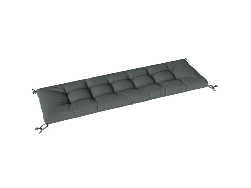  Coussin de bain de soleil extérieur 198x65x13 cm avec liens, gris foncé  - Conforama A