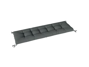 Coussin de bain de soleil extérieur 198x65x13 cm avec liens, gris foncé