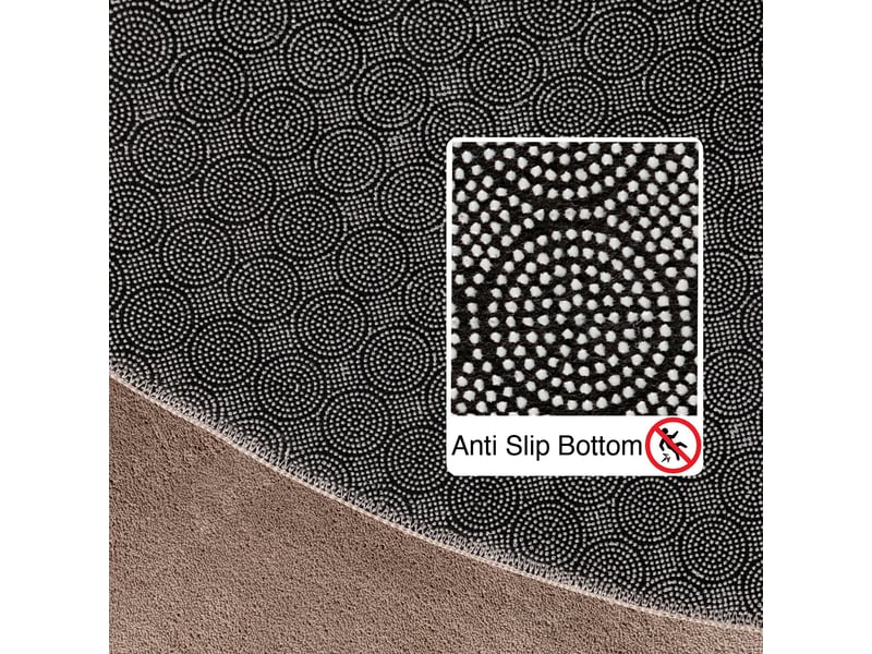 Tapis lavable rond en microfibre douce - beige 160x160cm SKY1601605400BEIGE - Conforama D