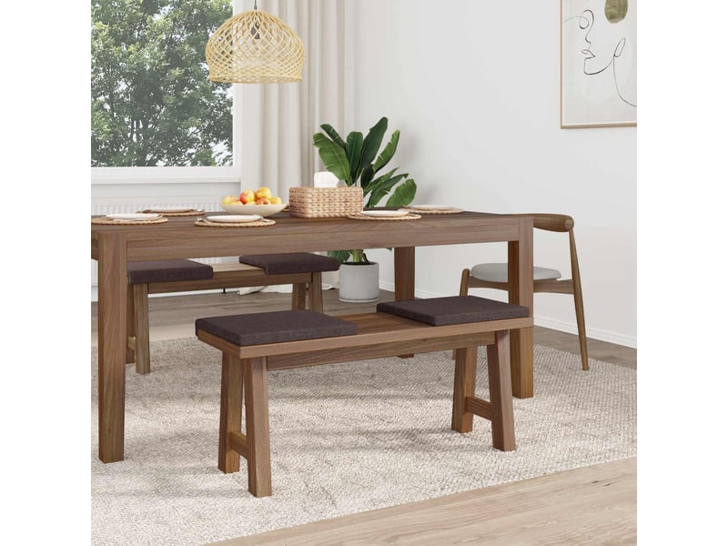 Lot de 4 coussins de banc, coussins d'assise, coussins pour chaisecanapé tissu marron foncé profondeur 35 cm cf52586 - Conforama C