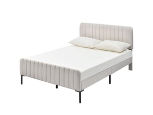 Lit 2 places 140x200 cm coloris beige