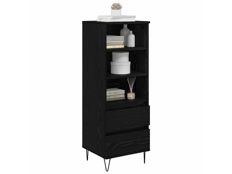 Buffet - haut armoire chêne noir 40 x 36 x 110 cm bois d'ingénierie - Conforama C