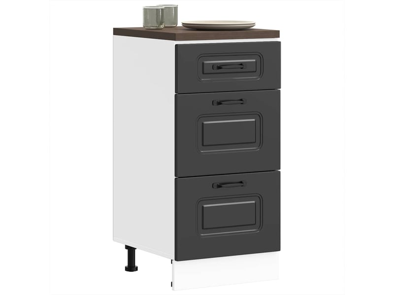  Meuble de rangement, meuble bas de cuisine bois d'ingénierie noir shl9890  - Conforama B