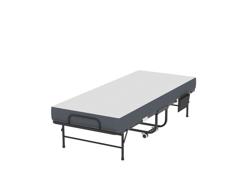  Lit pliant une place 190 x 78 cm noir avec matelas en mousse à mémoire de forme 9,5 cm  - Conforama A