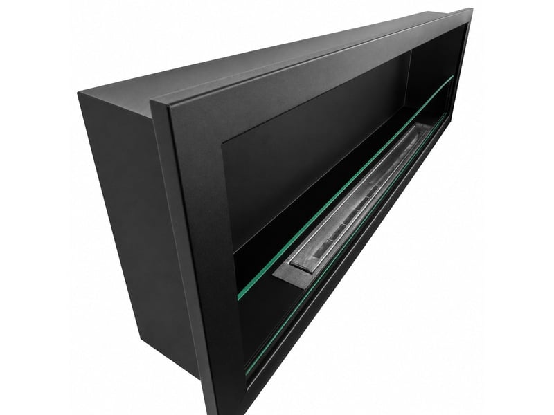 Furore 150 - cheminée encastrable au bioéthanol 150x45x15 cm avec brûleur en acier de 2 litres - Conforama E