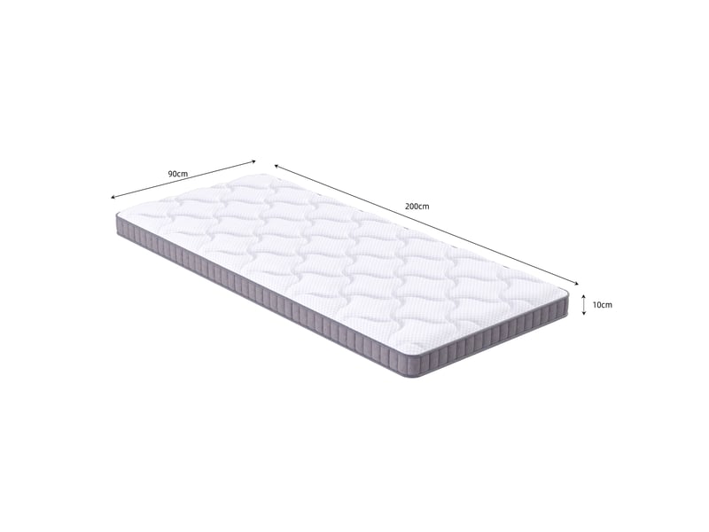  Matelas 90x200 cm - épaisseur 10 cm, soutien h3, 7 zones, pour lit d’appoint, ressorts ensachés et mémoire de forme, certifié oeko-tex, blanc Luxe haut de gamme - Conforama C