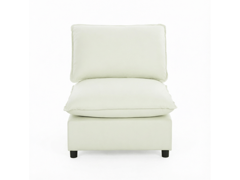  Fauteuil fixe modenvie 1 place en tissu crème 74 x 85 x 78 cm avec coussins épais  - Conforama A