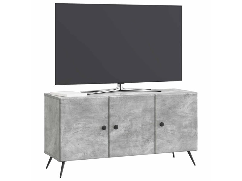  Meuble tv - banc tv - meuble de rangement gris béton 99 x 34,5 x 50 cm bois d'ingénierie  - Conforama C
