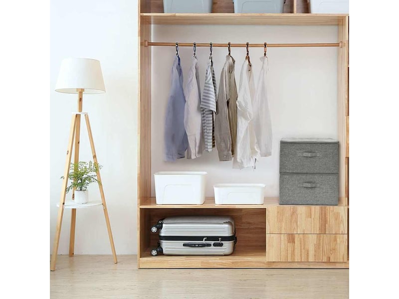  Boîtes de rangement 2 pcs tissu 43x34x23 cm gris  - Conforama B