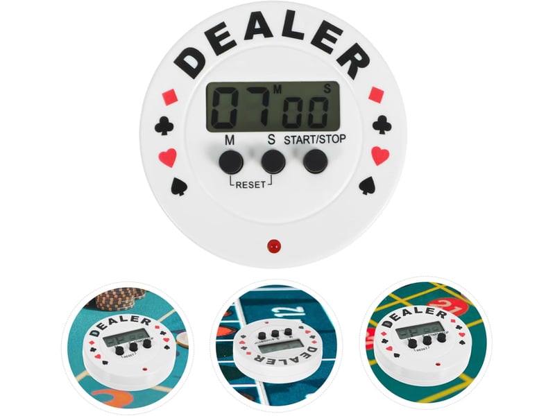  Minuteur de poker numérique croupier de table compact minuteur créatif round base pour joueurs de poker soirées de jeux compte à rebours none - Conforama E