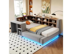Lit banquette 90x200 cm <strong>SAPGAKS</strong>  <strong></strong> coloris gris