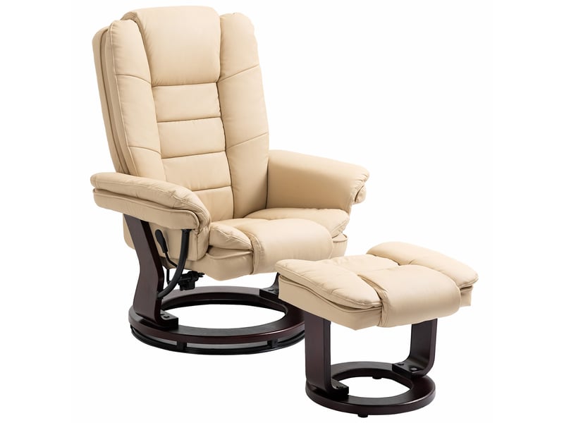  Fauteuil de relaxation, fauteuil pivotant, fauteuil inclinable, 85x82x106cm, beige  - Conforama B