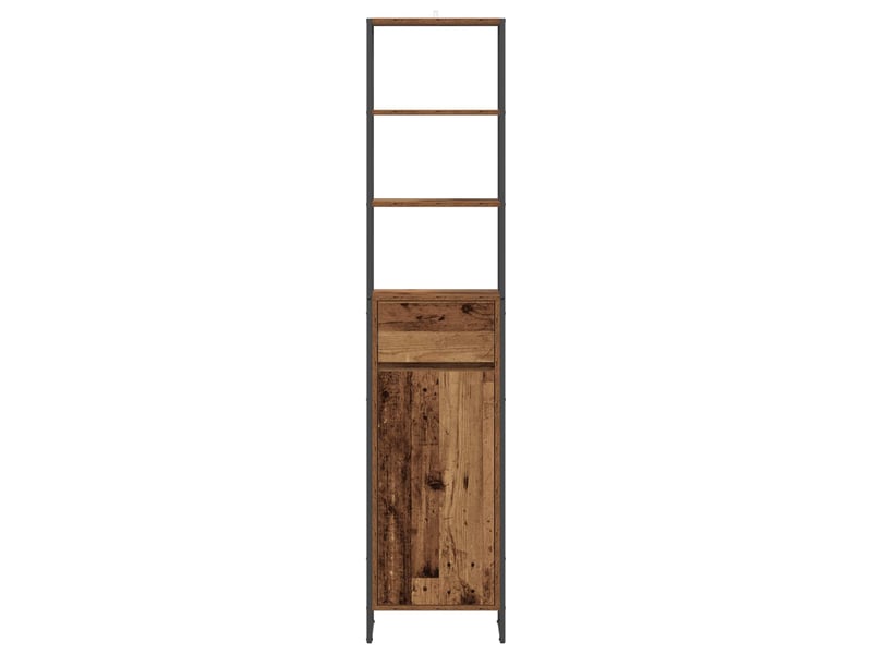  Cabinet de salle de bain, meuble de rangement bois ancien 40x30x180 cm  - Conforama E