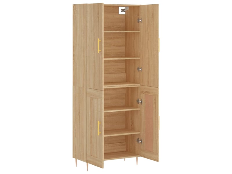  Buffet haut - bahut - meuble de rangement chêne sonoma 69,5x34x180 cm bois d'ingénierie  - Conforama D