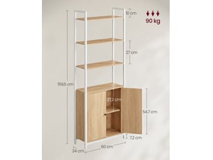 Bibliotheque coloris noir HELLOSHOP 26 - 24 cm x 159.5 cm
